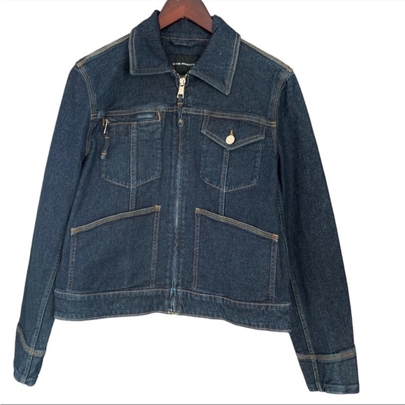 Club Monaco Indigo Denim Jacket Zip Front Size Small NWT - Picture 4 of 13